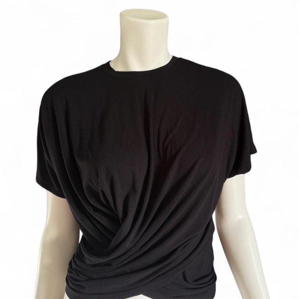 FRAME Black Draped Twist Front Tree in a ultra soft Viscose blend